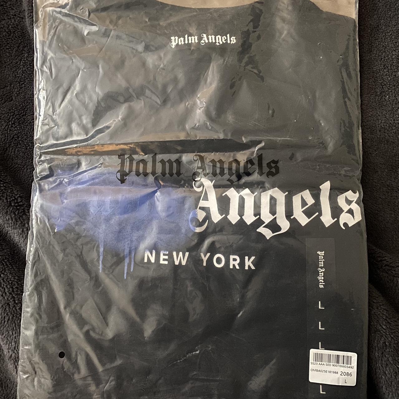 Palm Angels New York Sprayed Logo T-Shirt Large | Depop
