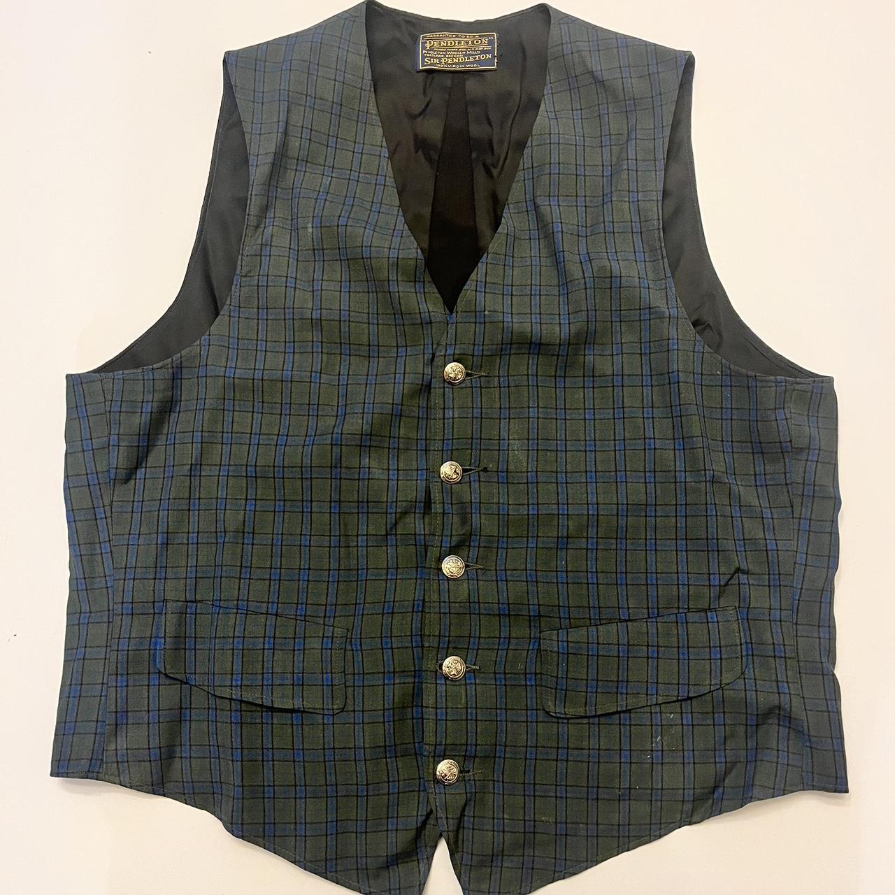 Store Pendleton Wool Vest / Gilet - Green - Large