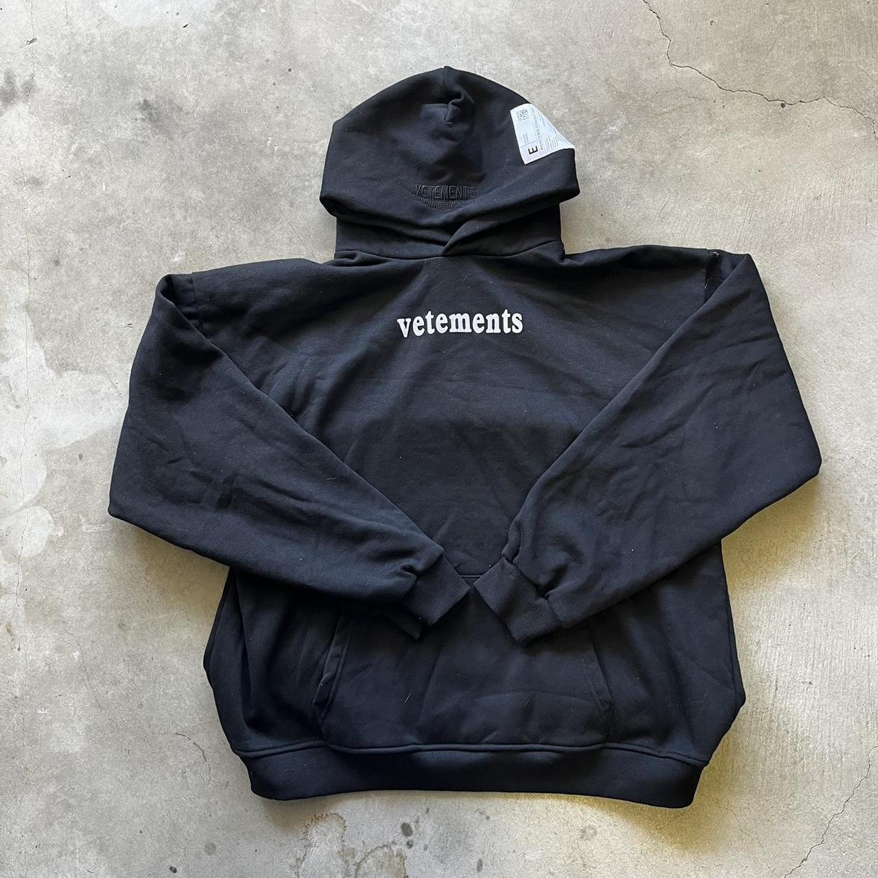 Vetements Postage Shipping label Hoodie • Size: M... - Depop