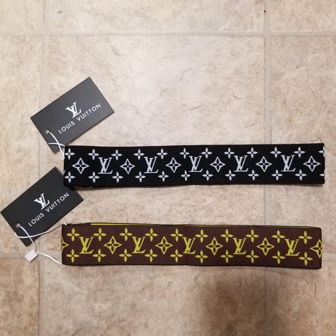 2 LV Headbands with logo across front. 1 Black, 1... - Depop