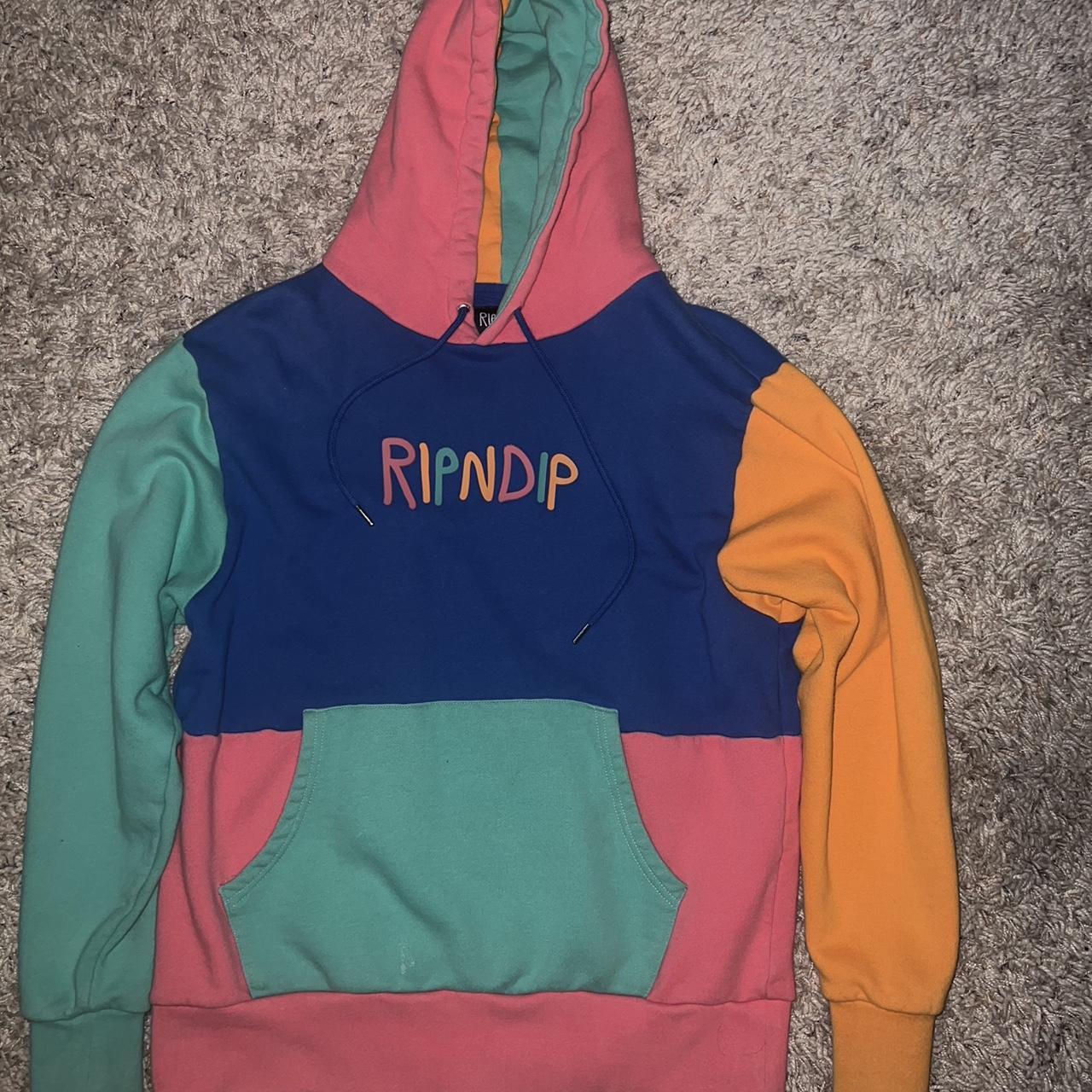 Rip n Dip color block hoodie small Depop