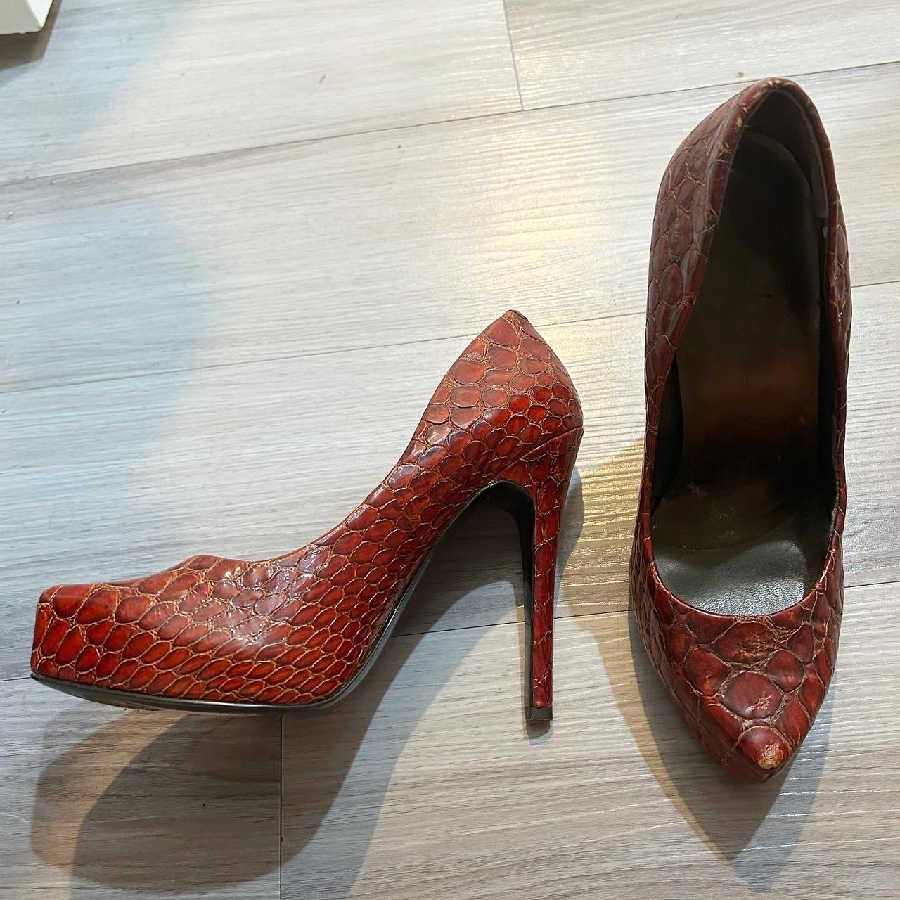 Jessica Simpson snakeskin red heels