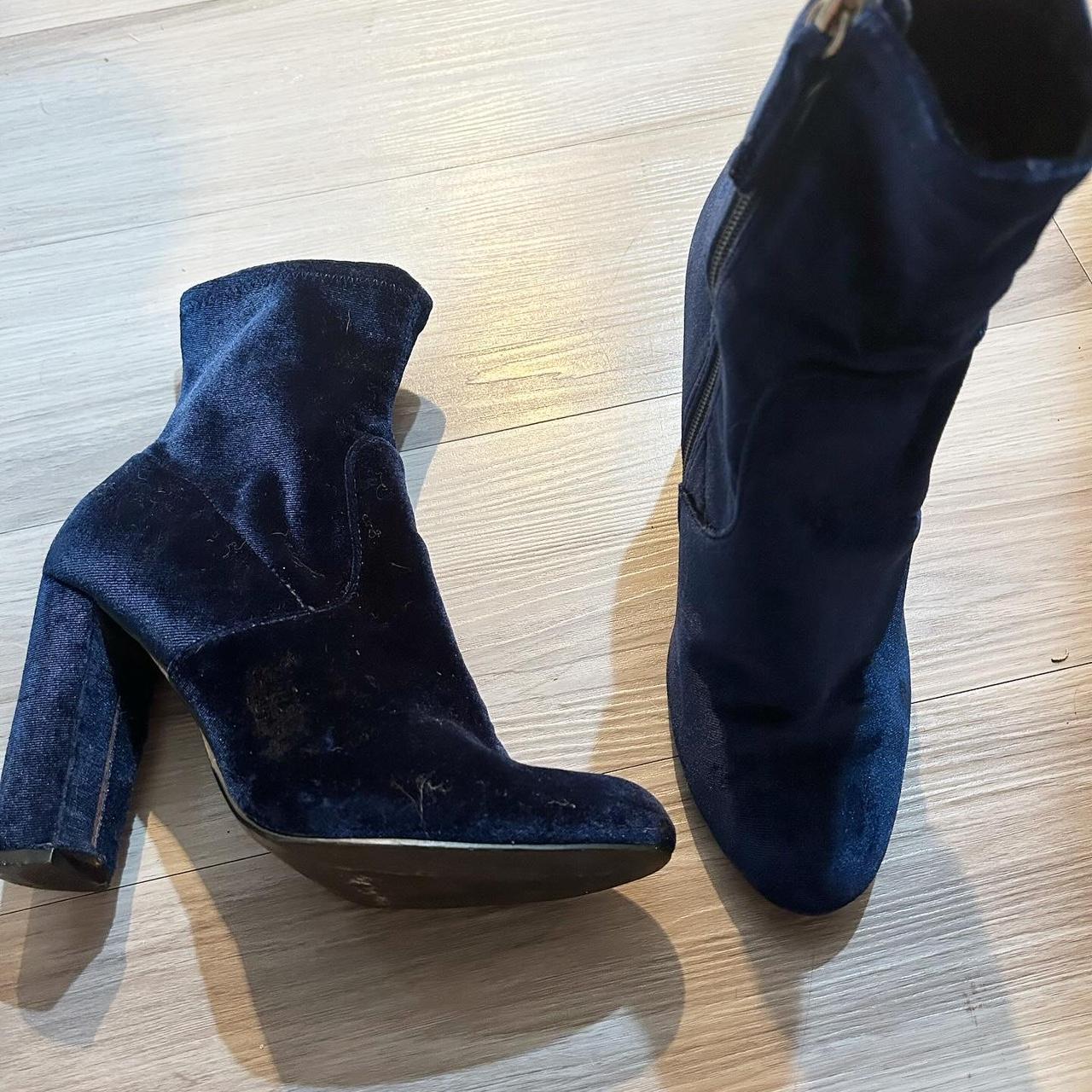 Steve madden store blue velvet boots