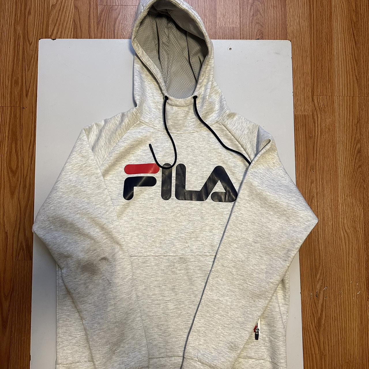 Grey fila online hoodie