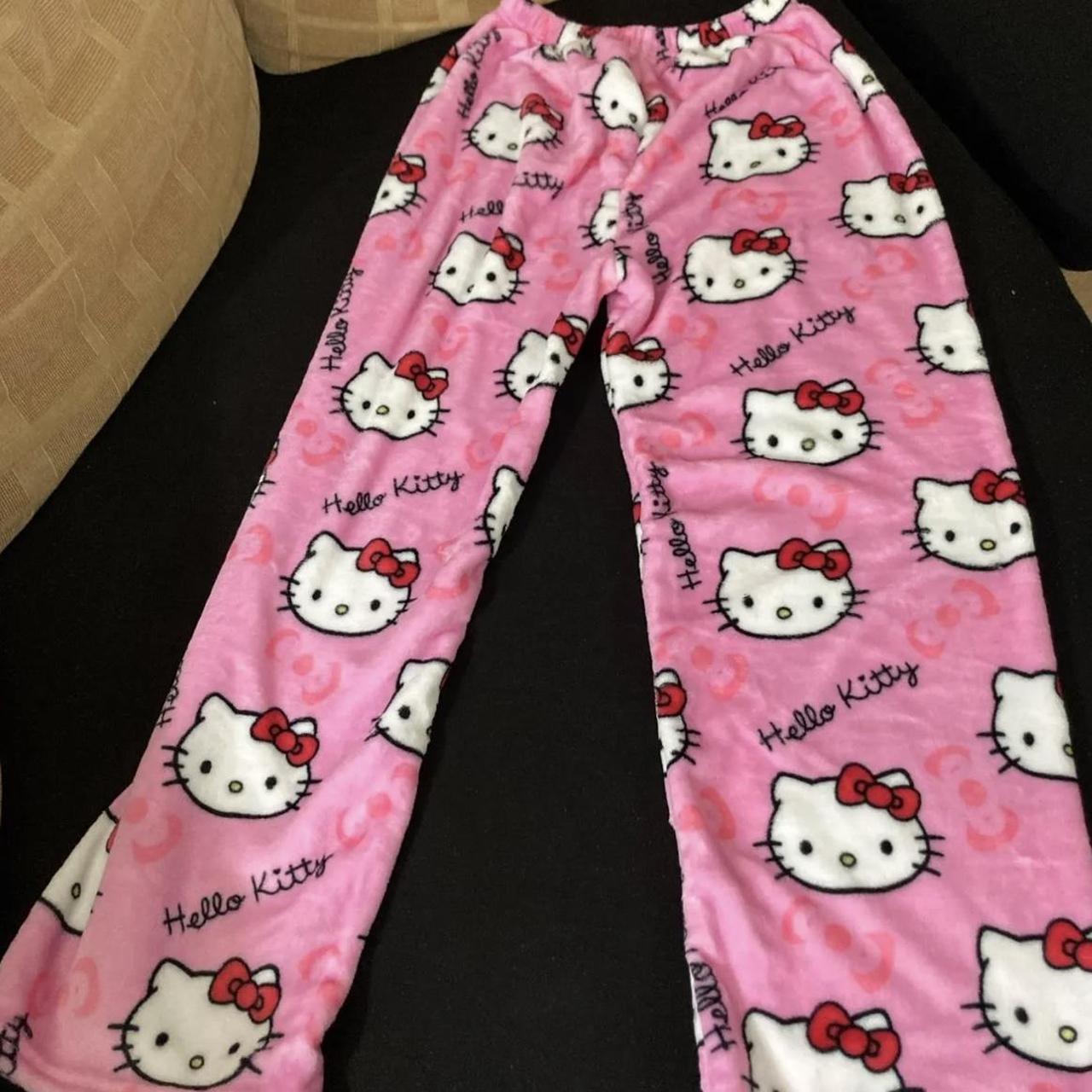 Hello Kitty Pink Fluffy High Quality PJ pants... - Depop