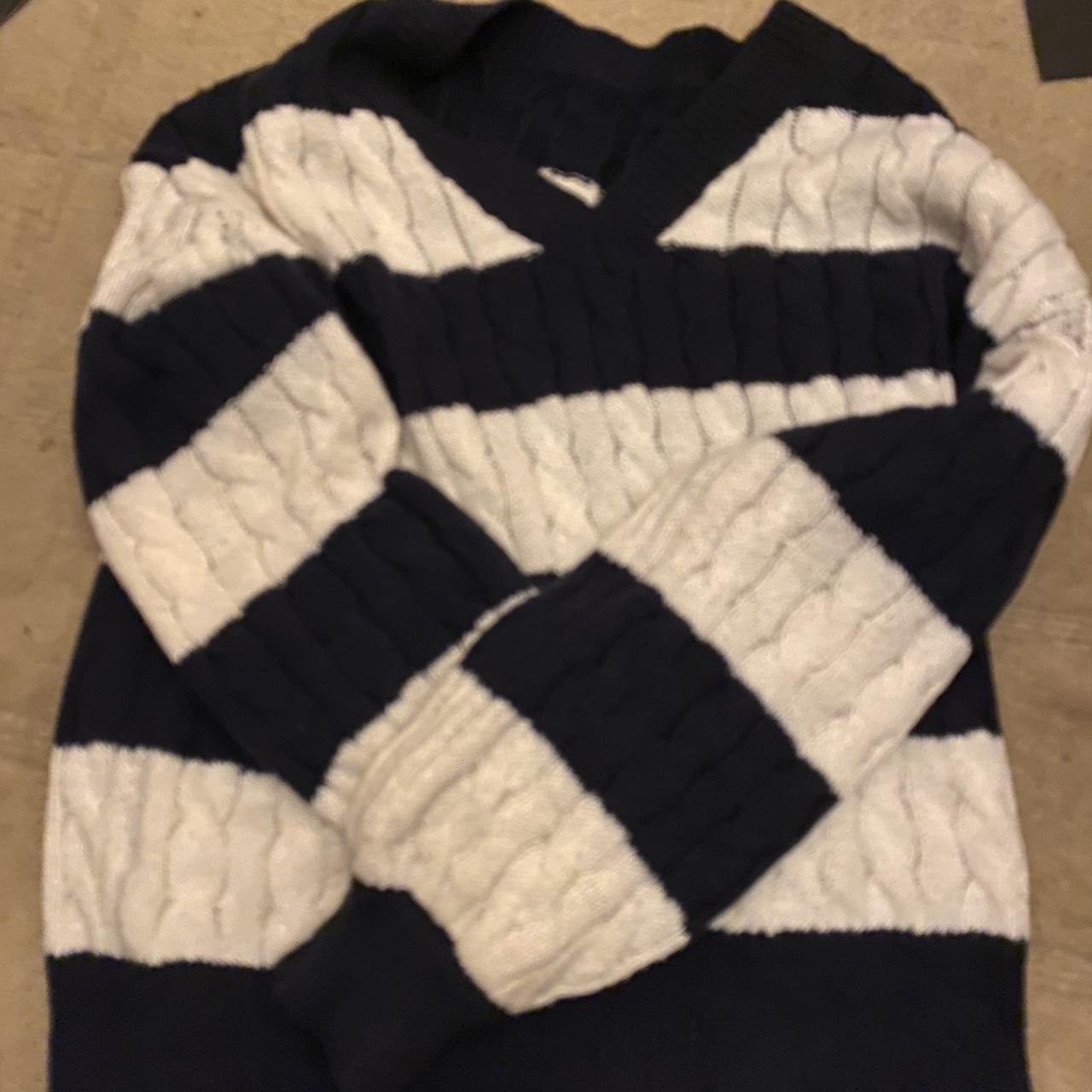 blue and white striped jumper Depop