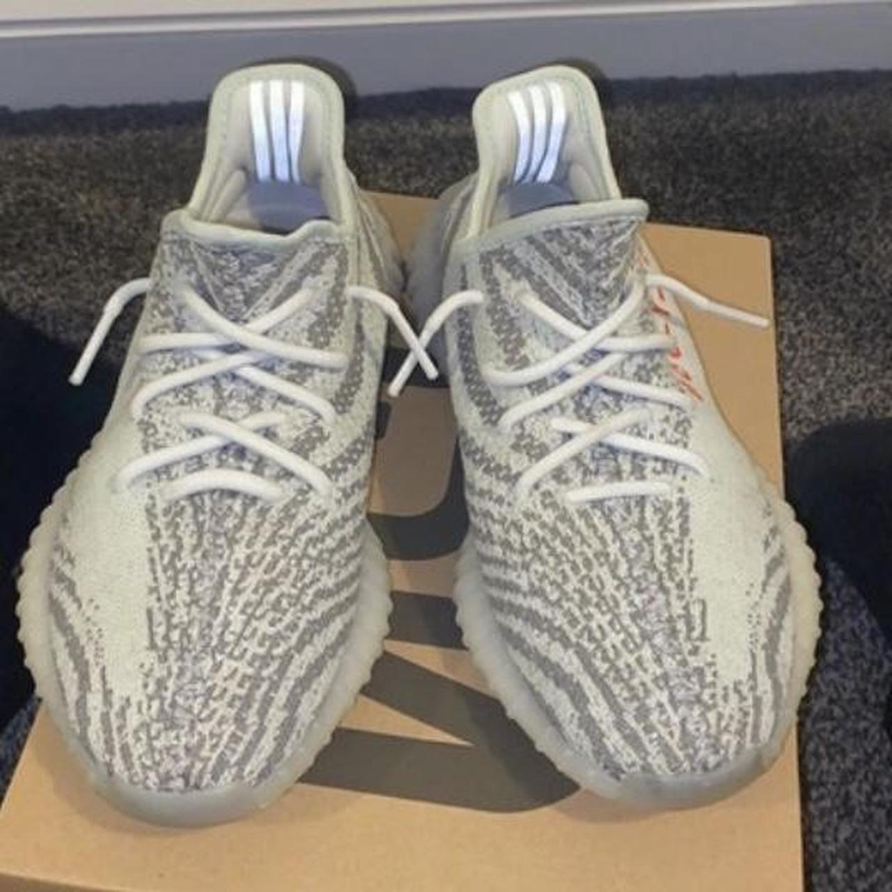 Yeezy v350 blue tint, in brilliant condition, small... - Depop