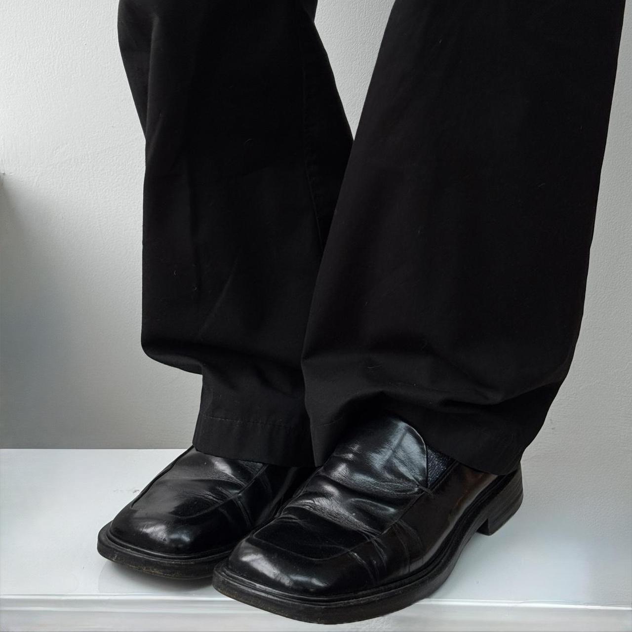 靴 1999ss PRADA square toe leather Loafer Prada Mens AW99 Vtg Square Toe Loafers US 9 UK 8 Black