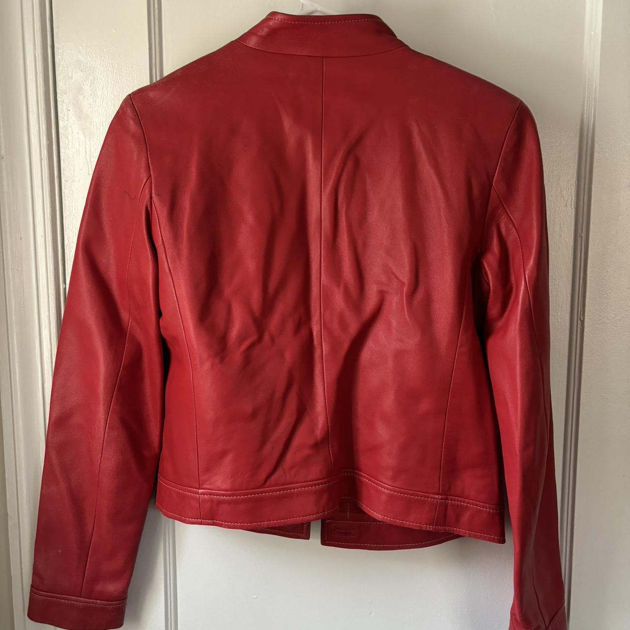 Cole haan red leather on sale jacket