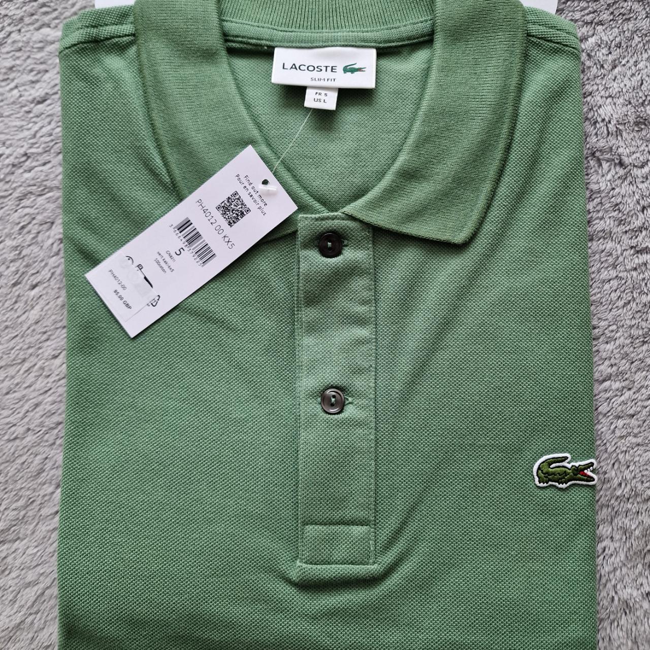 Lacoste polo khaki green Size 5 us L Brand new... - Depop