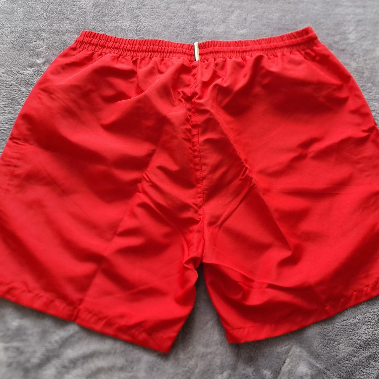Red Hugo boss swimming shorts Depop