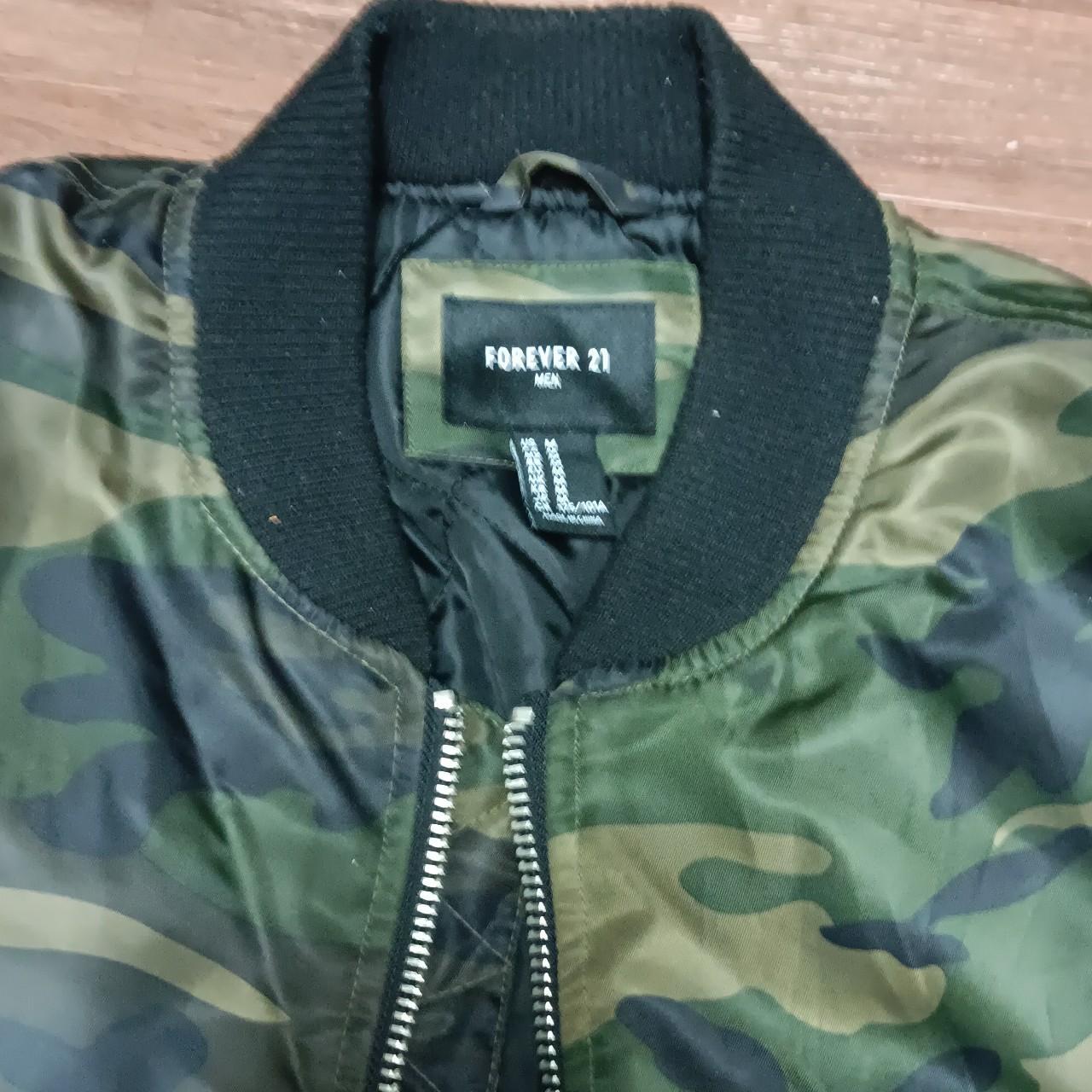 Camo Bomber Jacket Forever 21 Green; Great... - Depop