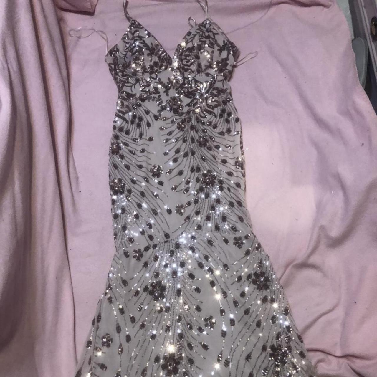 Light pink quiz sequin fishtail dress Perfect for... - Depop