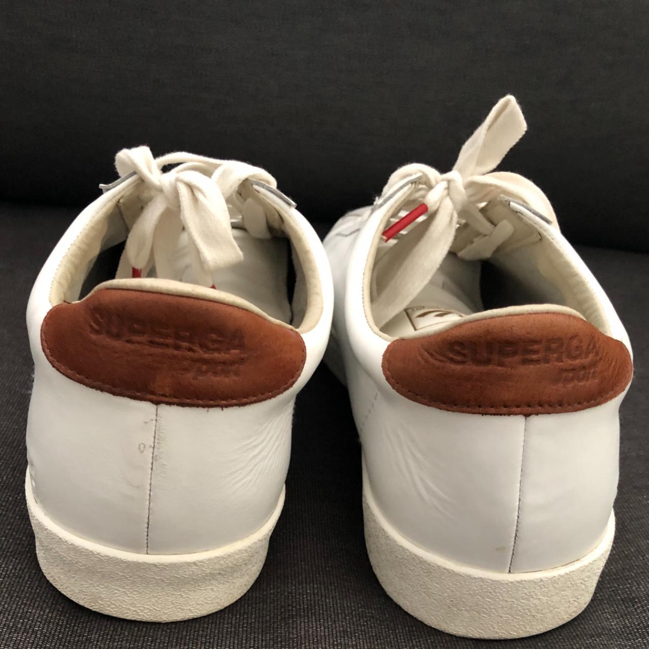 Superga White Leather Lace Up Sneakers | Size US9.5,... - Depop