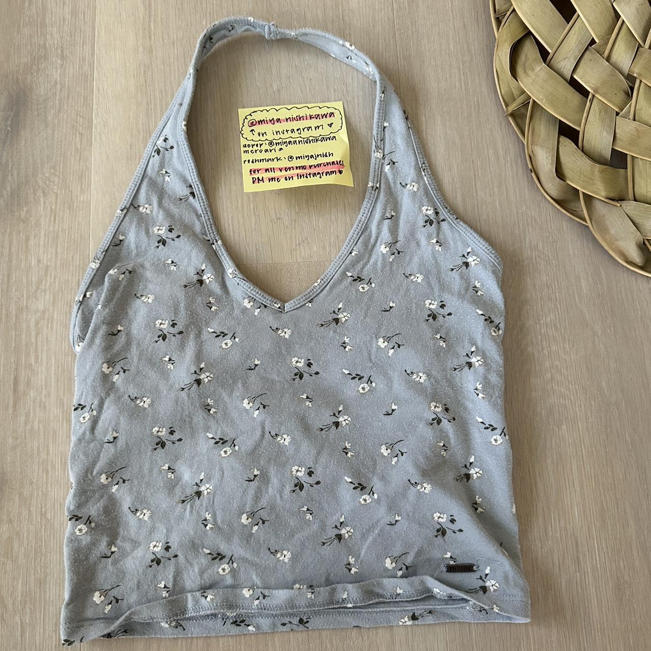 Hollister Light blue and white floral halter