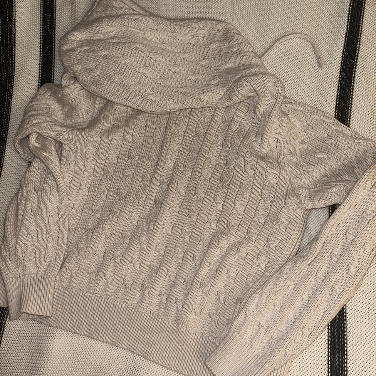 Brandy Melville AYLA CABLE KNIT ZIP-UP SWEATER Size... - Depop