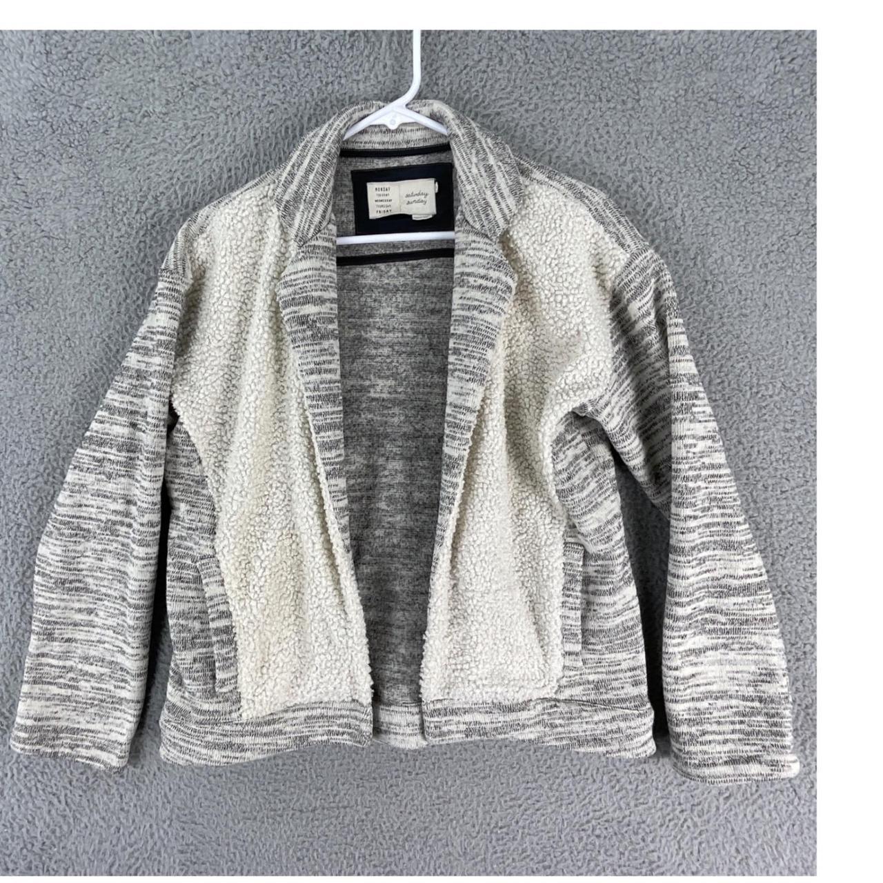 Saturdays nyc women's preloved grey and cream minimalist casual gorpcore jacket