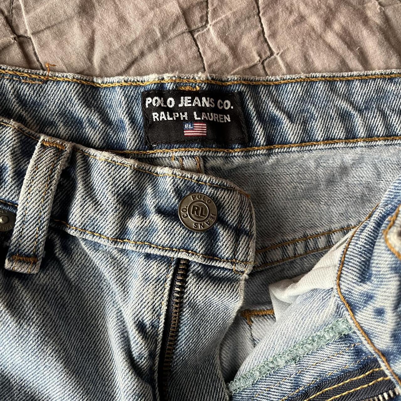 petite polo Ralph Lauren jean shorts! lighter wash,... - Depop