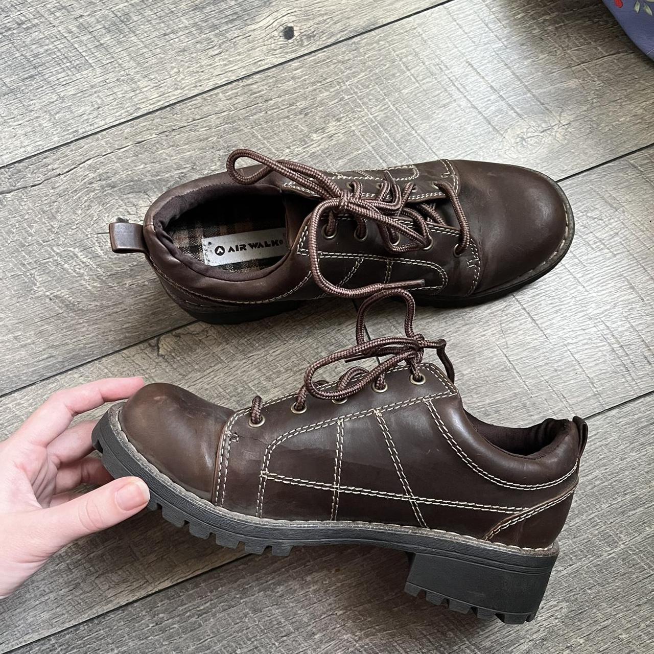 brown faux leather lace up Airwalk brand shoes 3... Depop