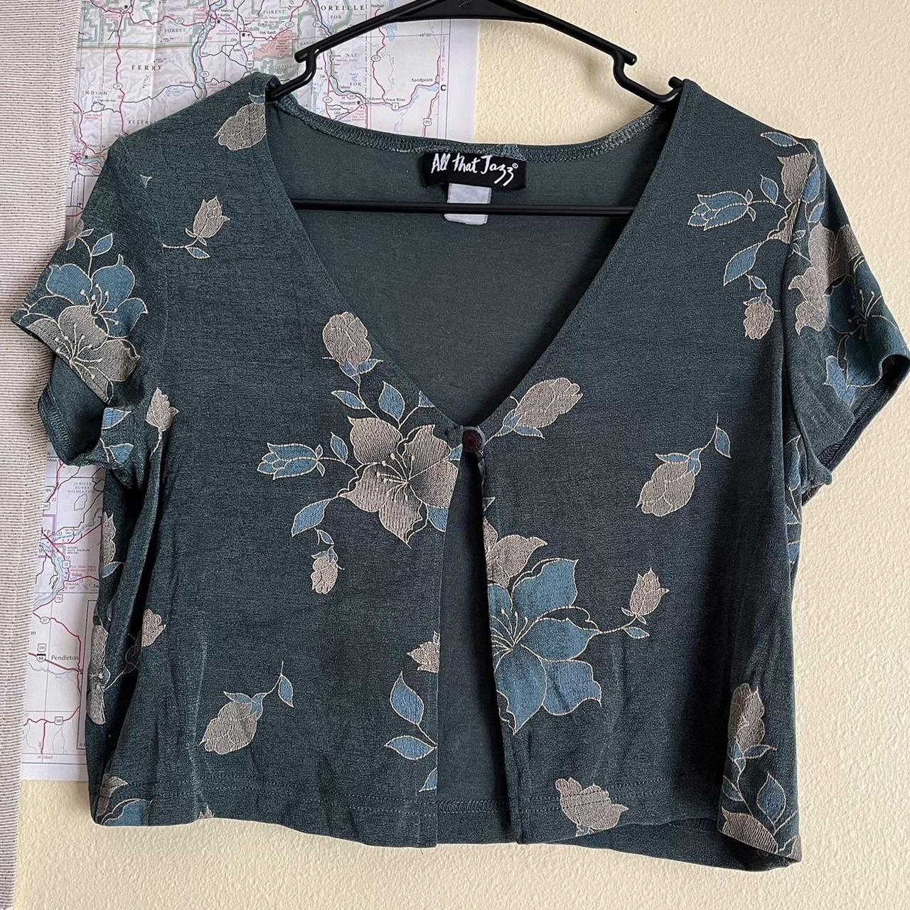 vintage All That Jazz brand cropped top. teal color... Depop