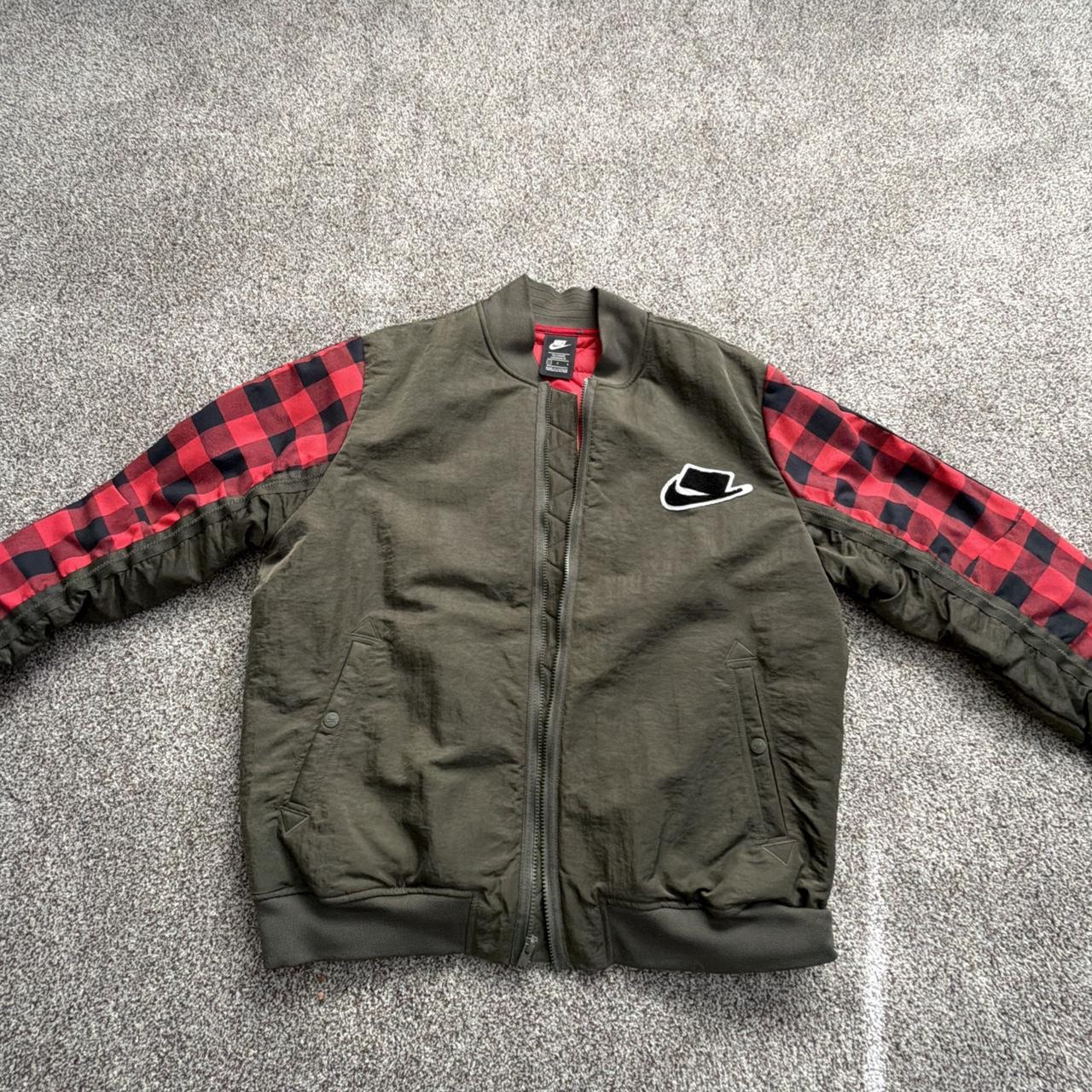 nike bomber jacket plaid