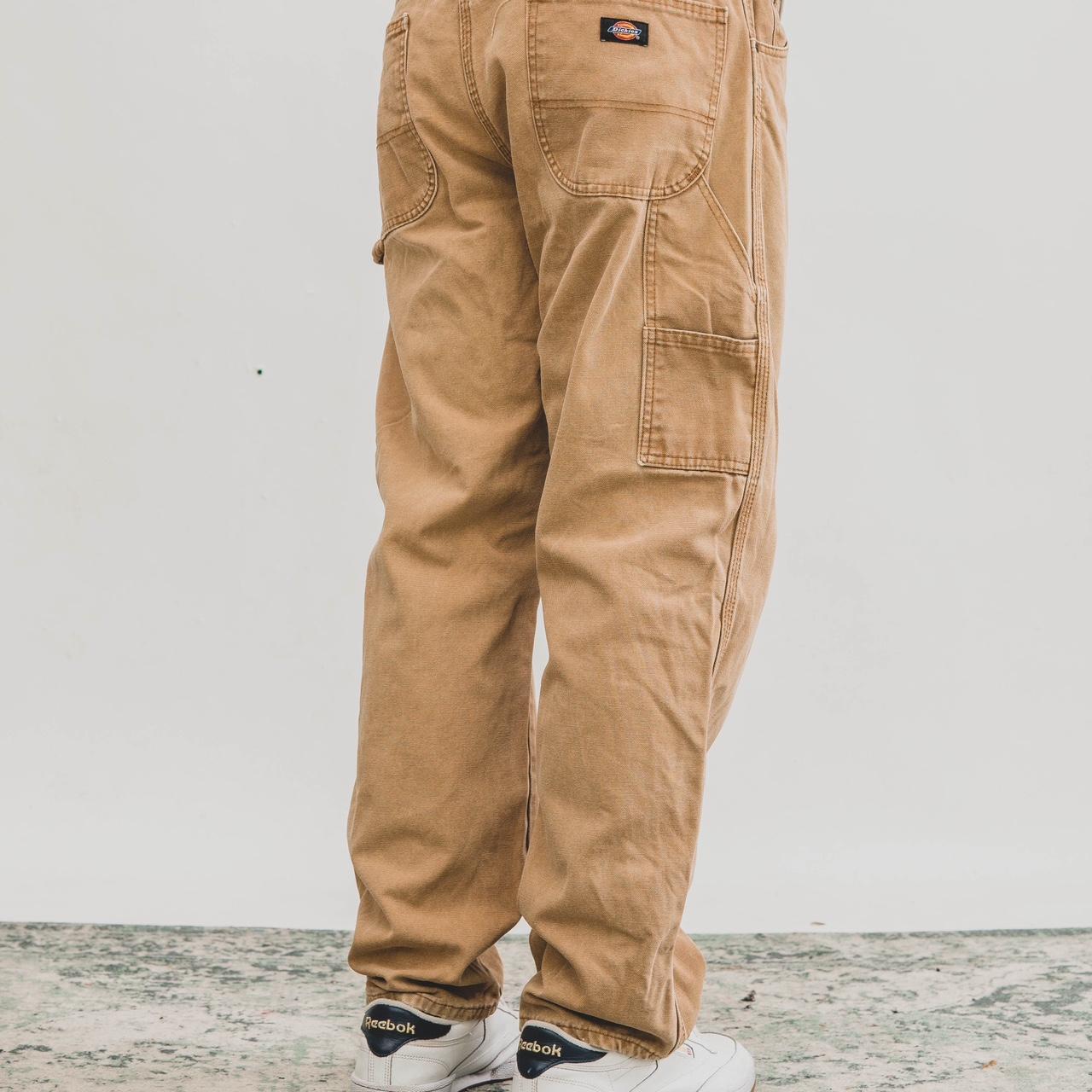 Dickies vintage khaki carpenter pants baggy fit... - Depop