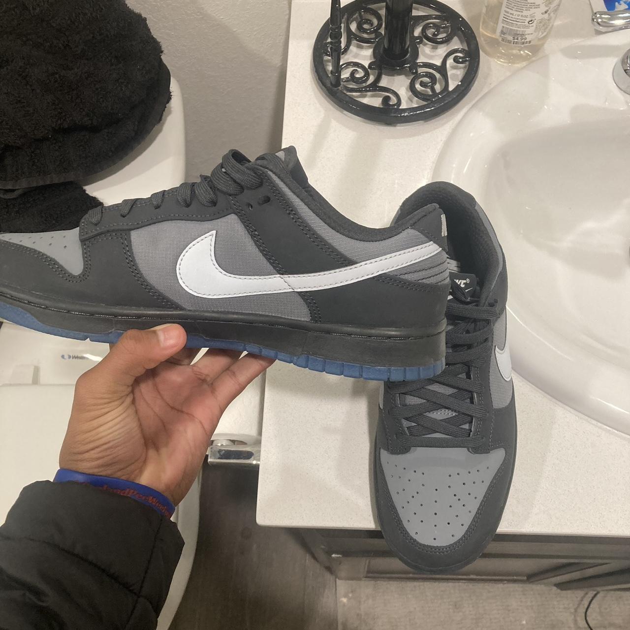 light blue dunks with grey