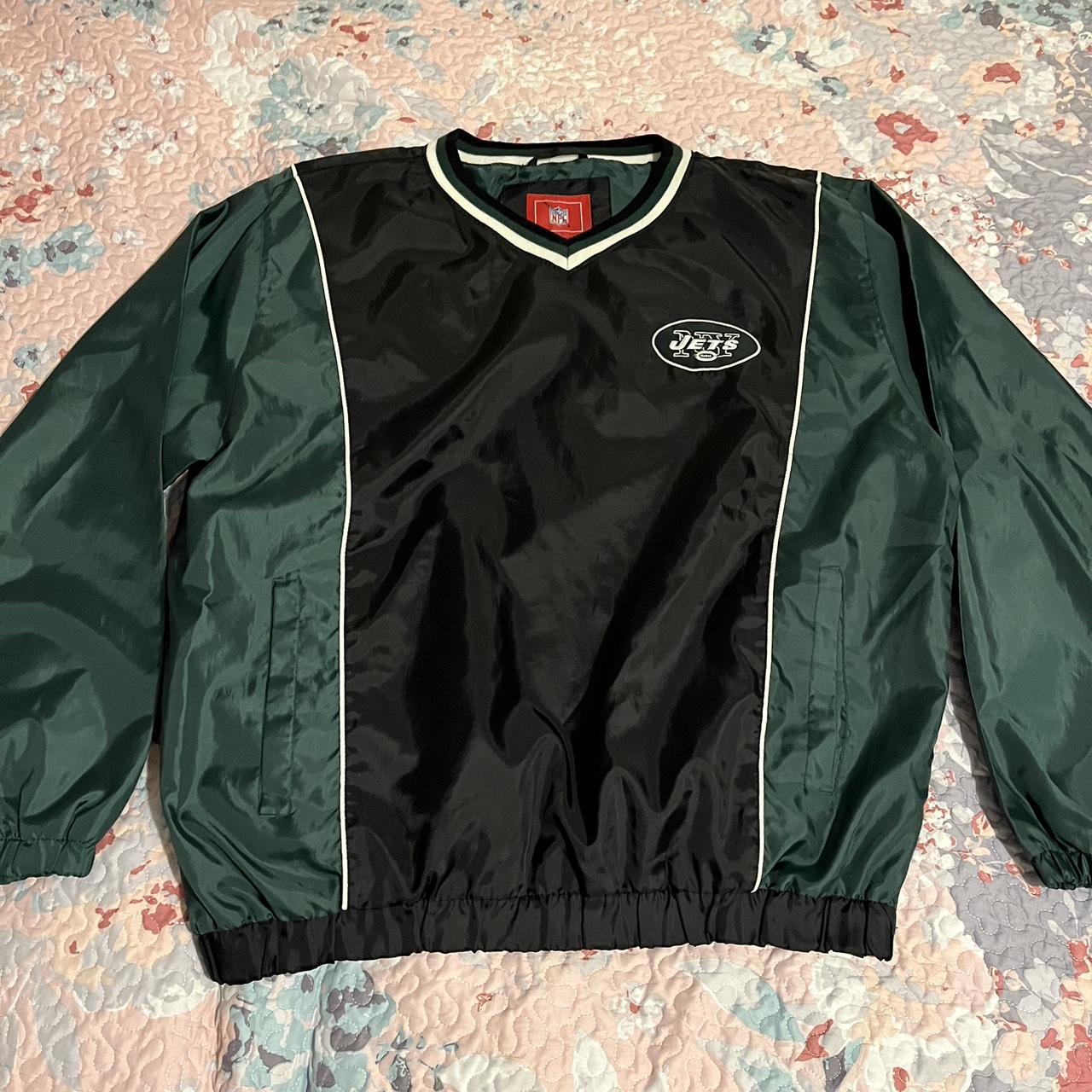 Jets Windbreaker Crewneck XL Extremely small hole as... - Depop