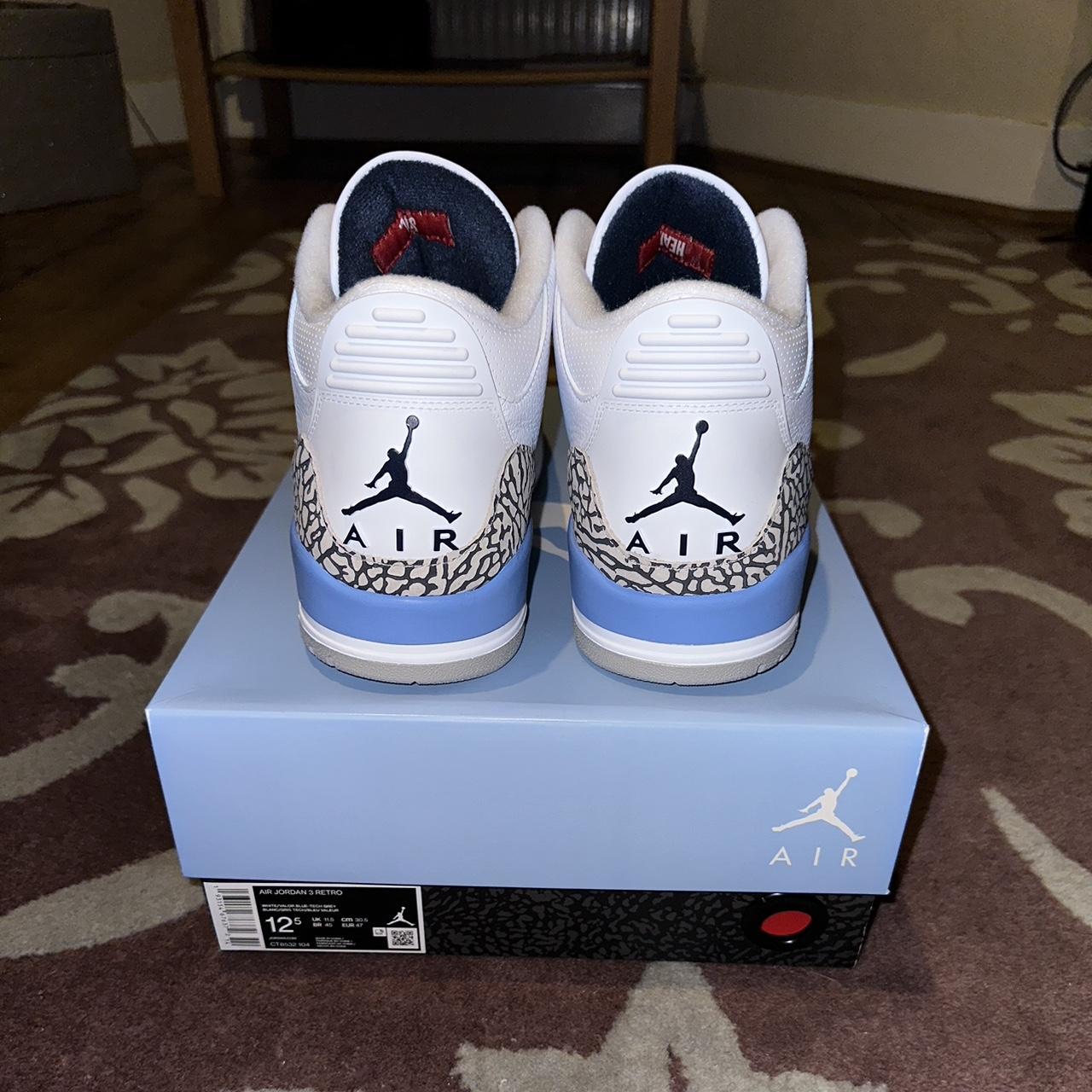 NIKE AIR JORDAN3 UNC(2020) 29cm ほぼ未使用 Nike Air Jordan 3 UNC (University Blue - Size UK11.5 | Depop