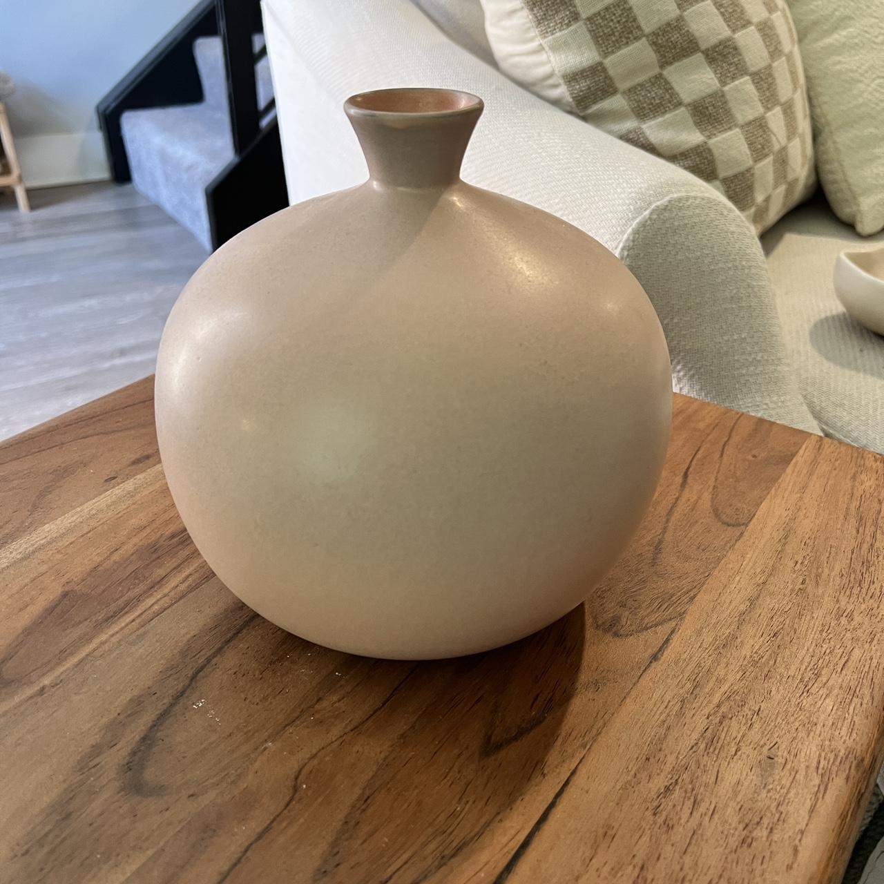 Crate and Barrel round vase Mid century modern style Depop