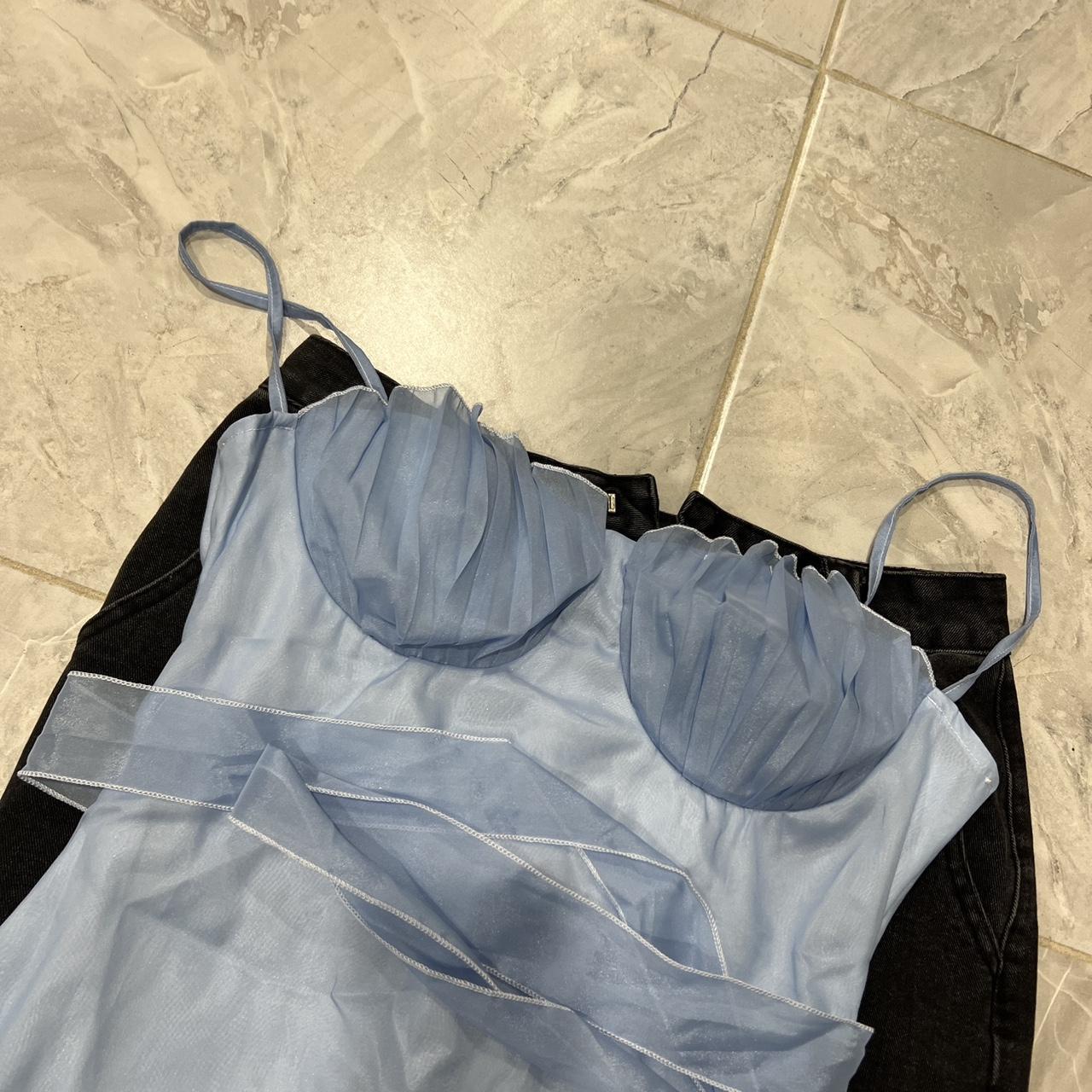 Baby blue mini dress Brand new Size: S Shipping... - Depop