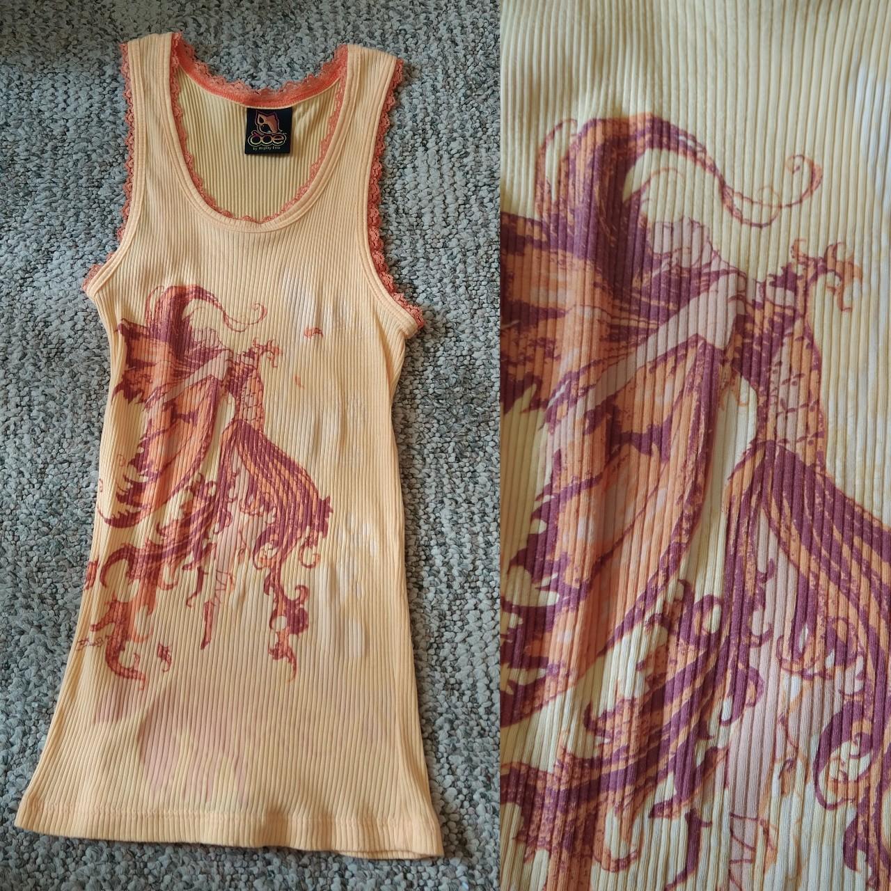 Y2k Deadstock Amy Brown The Mountain fairy orange cami tank top hot size M