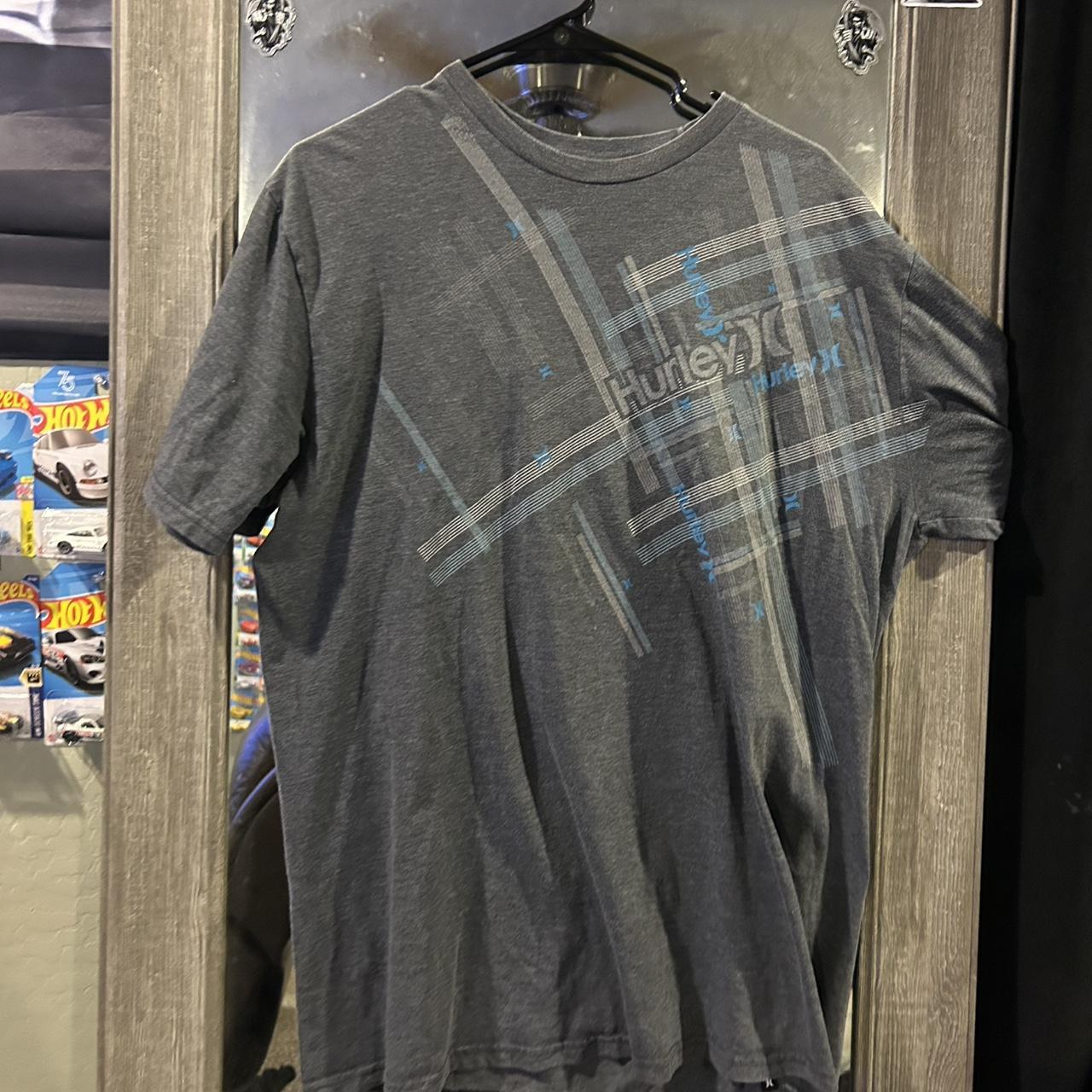 Hurley Men's T-shirt Grey/Blue XL – Grey Hurley tee