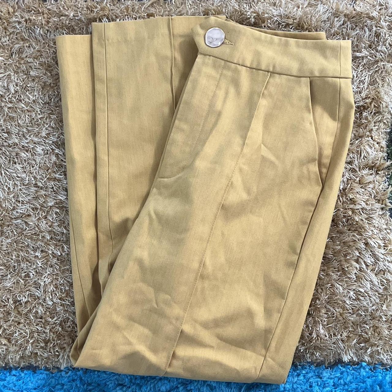 yellow dress pants - Depop