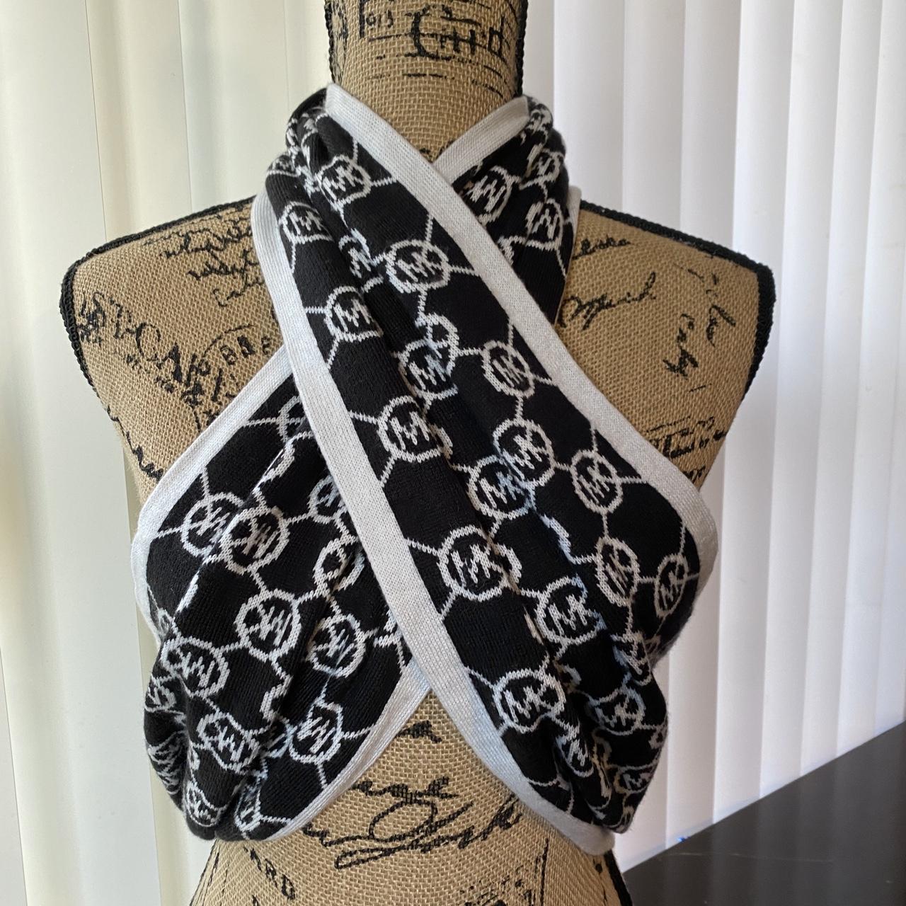 Michael Kors infinity scarf with MK print all over