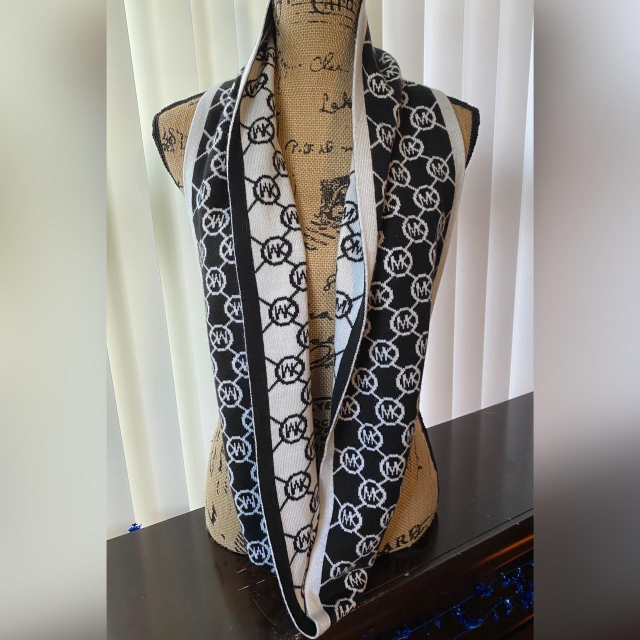 Michael Kors infinity scarf with MK print all over