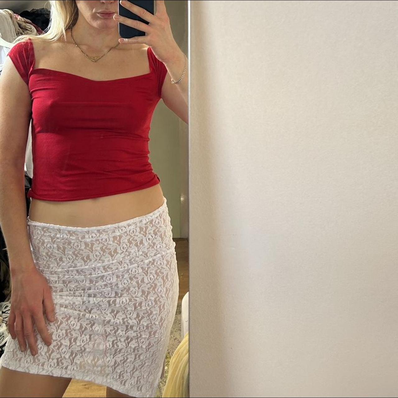 White lace handmade mini skirt Available sizes Mid... - Depop