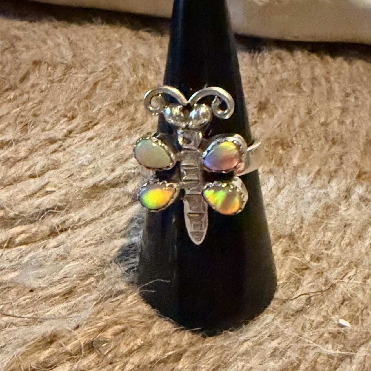 Women's Ring - Silver/Multi – Dragonfly ring with… - image 1