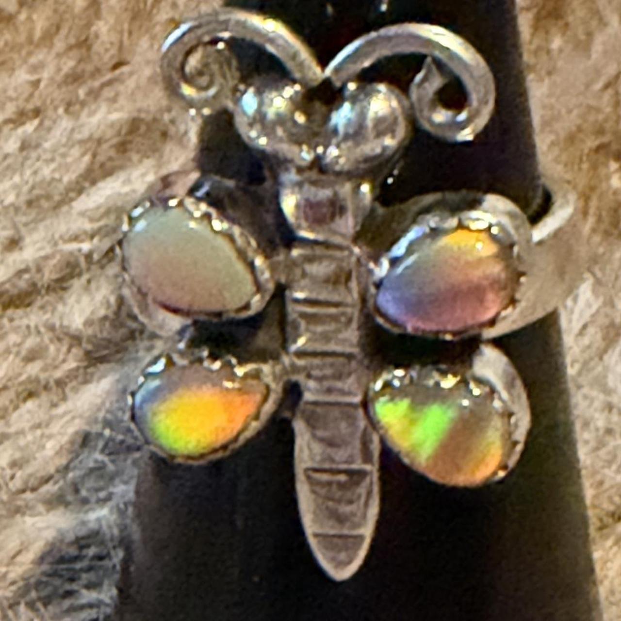 Women's Ring - Silver/Multi – Dragonfly ring with… - image 2