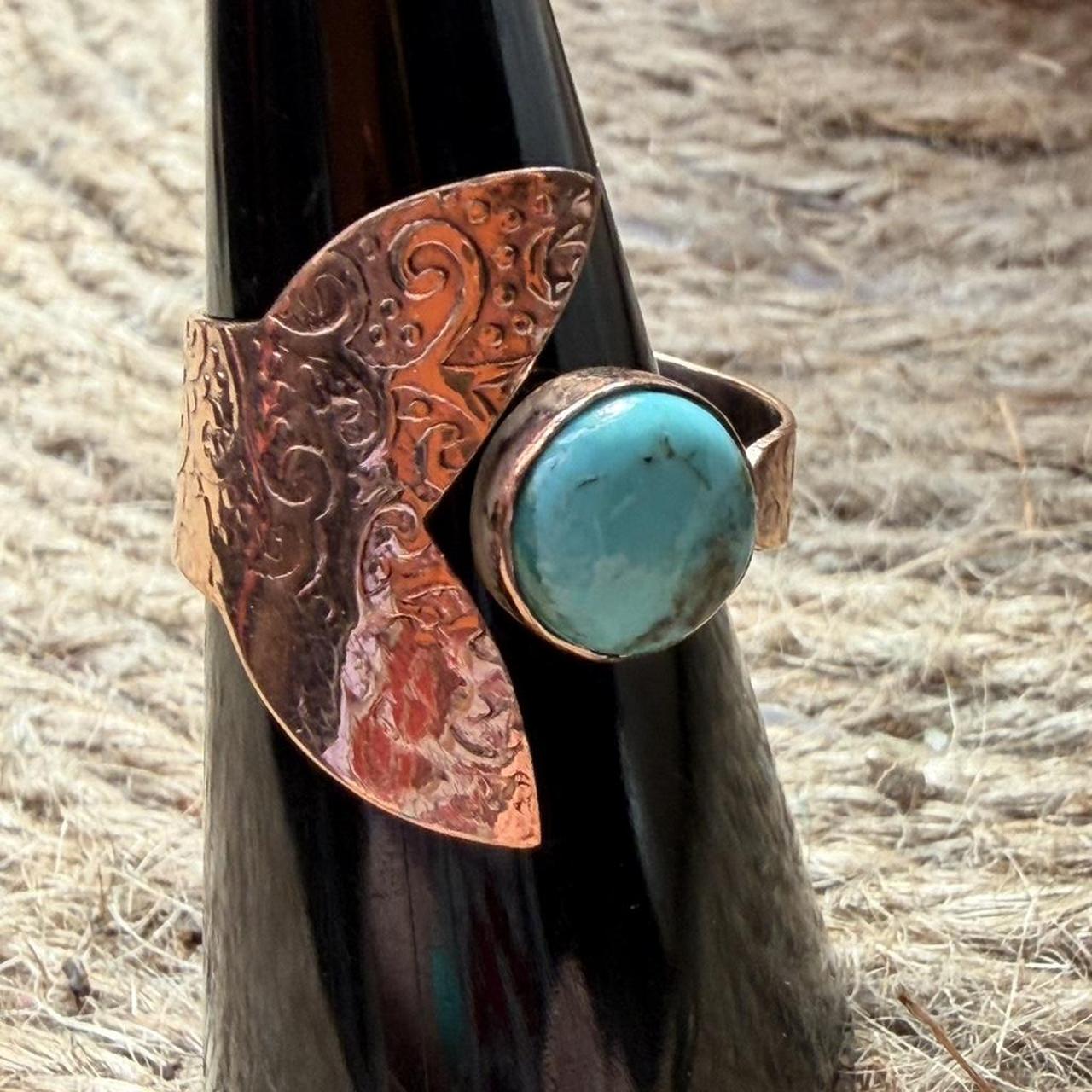 Women's Ring - Multi/Silver – Copper bypass ring … - image 1