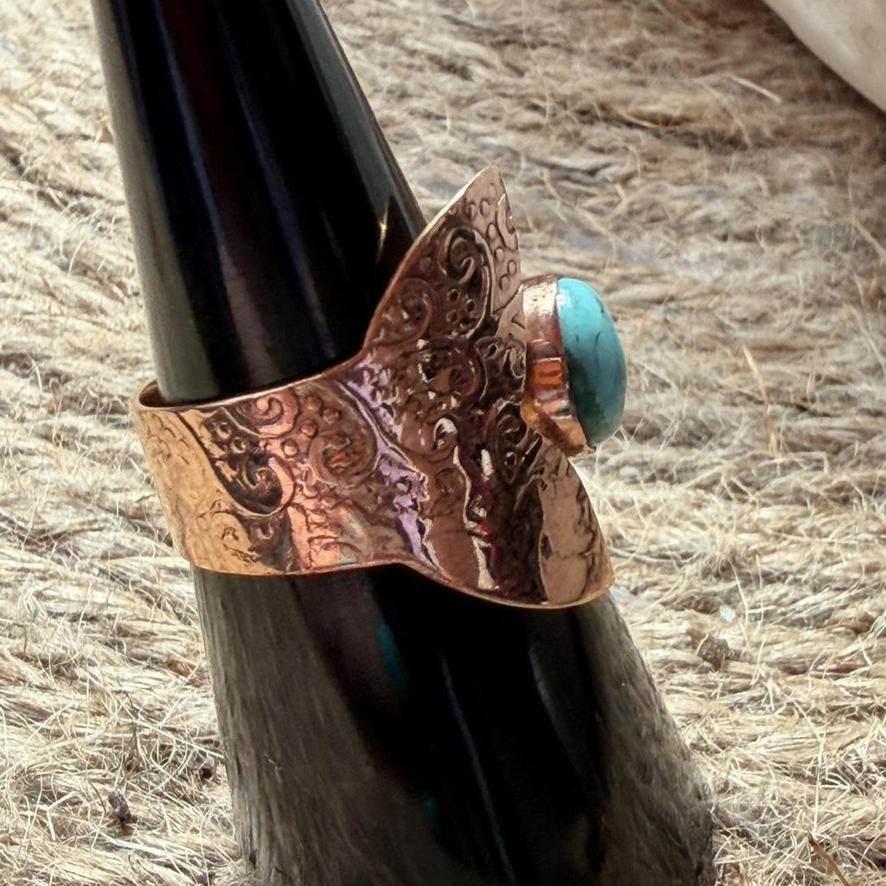 Women's Ring - Multi/Silver – Copper bypass ring … - image 2