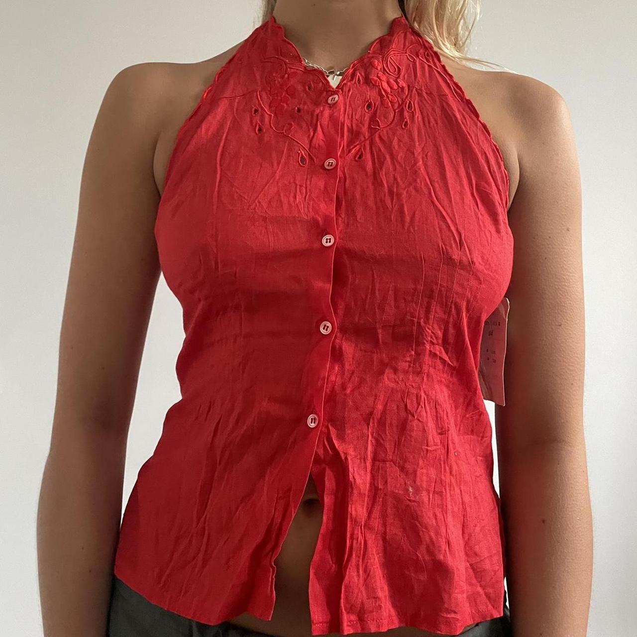 Women's Red Vest Depop