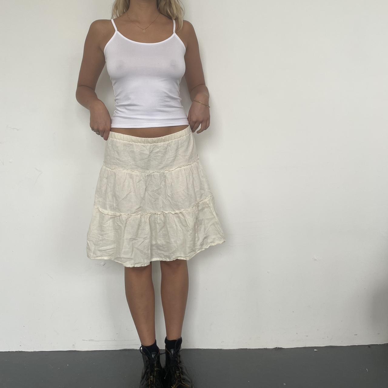 Perfect off white cotton rara skirt. Elasticated... - Depop