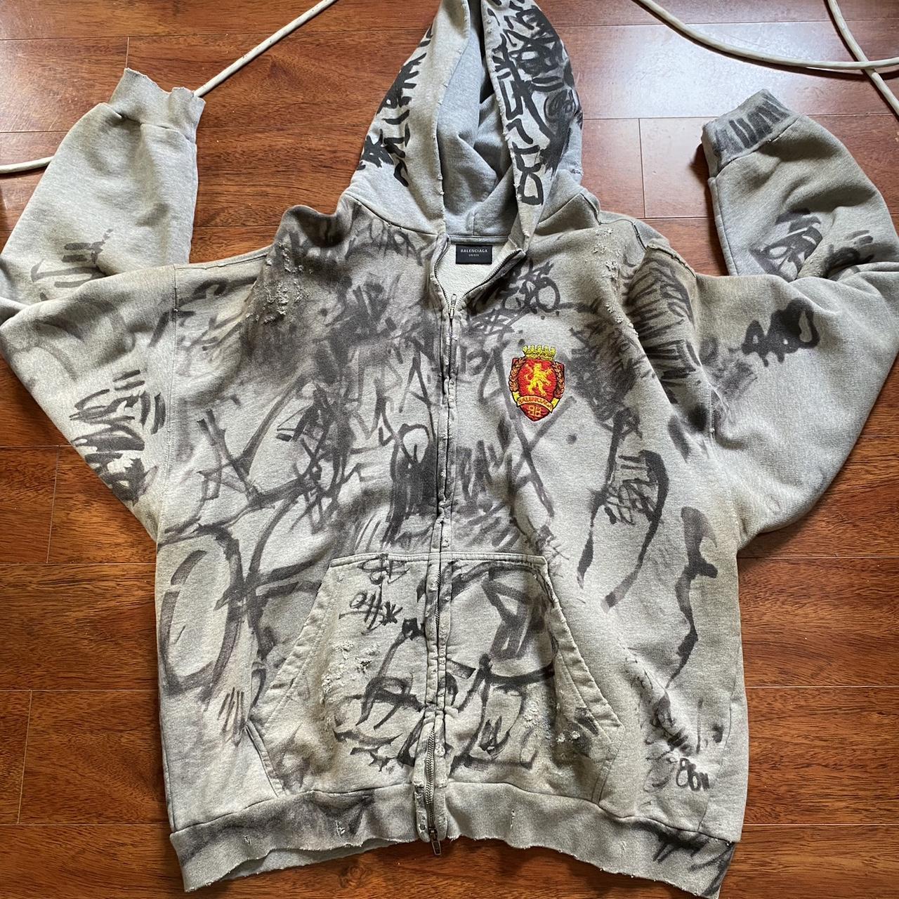 Balenciaga skater graffiti gaffer hoodie - Depop