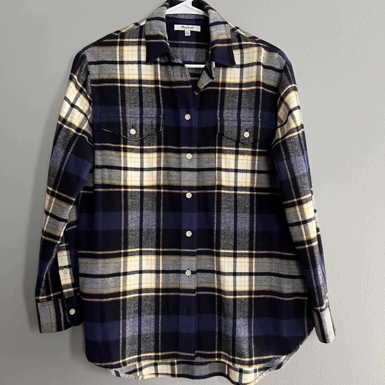 Good Madewell Flannel Flap-Pocket Oversized Ex-Boyfriend Shirt in Coltrane Plaid