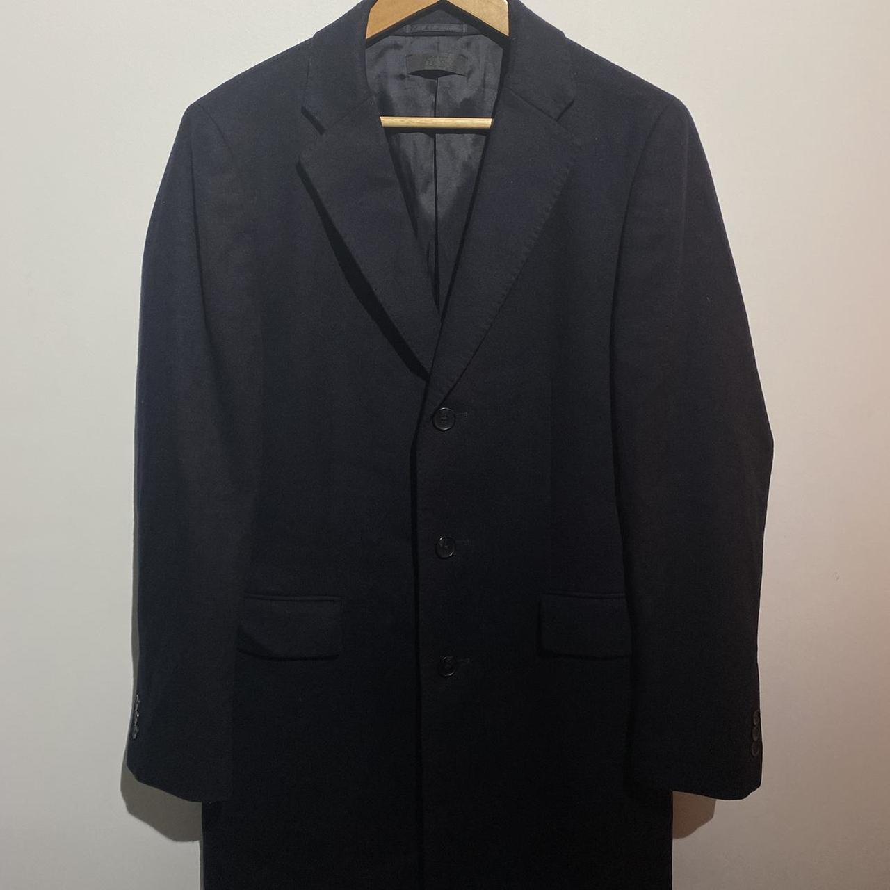 Uniqlo Navy cashmere/wool blend trench-coat Open to... - Depop