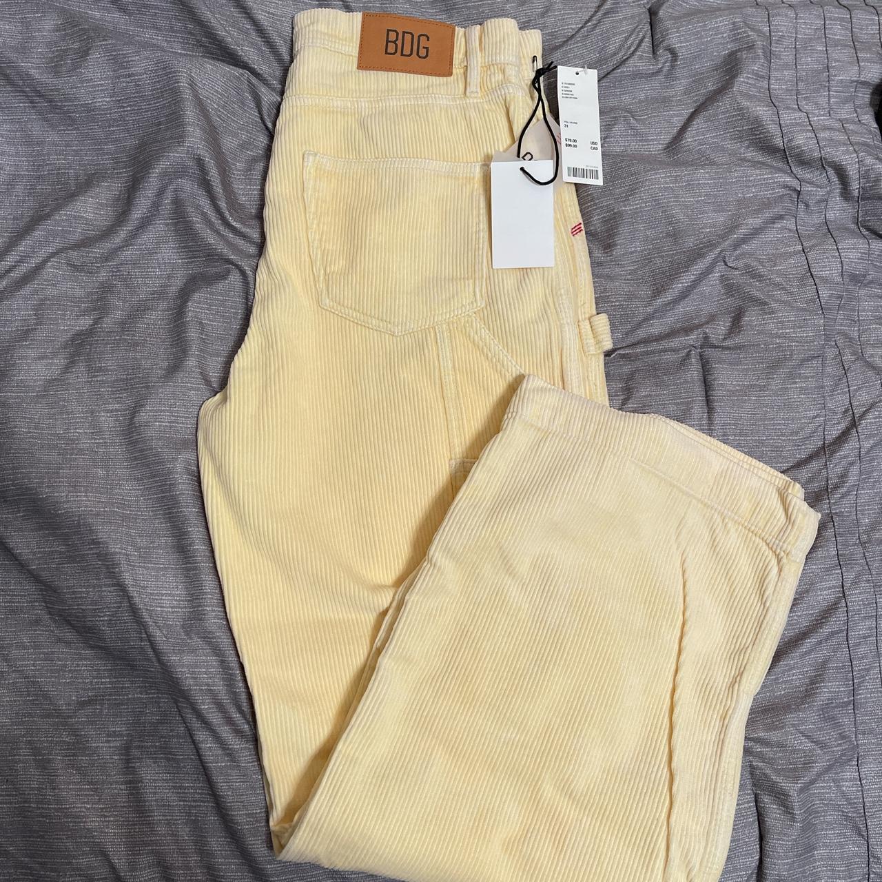 New men’s Yellow corduroy baggy pants size 31... Depop