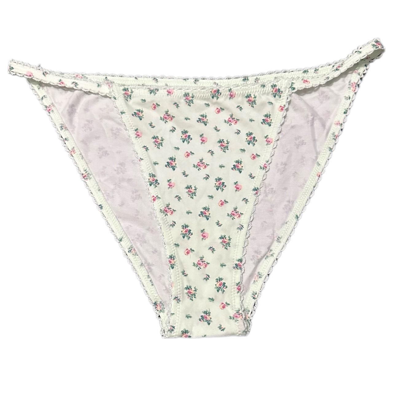 aeropostale cream flower pattern underwear never - Depop