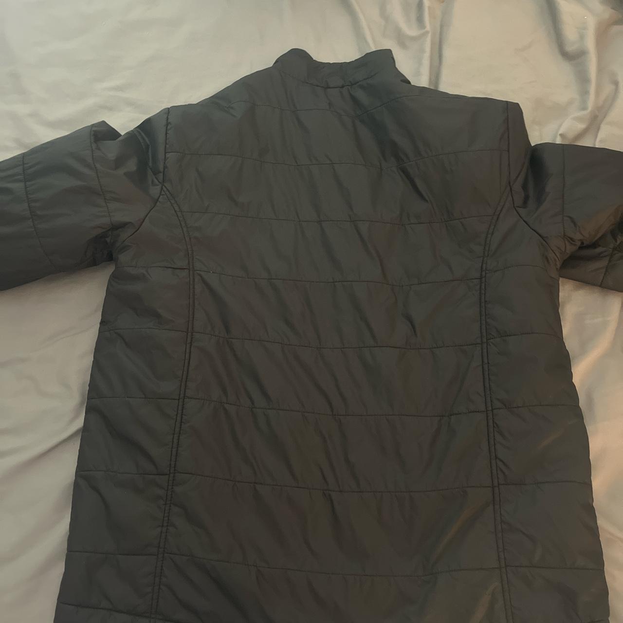canes puffer jacket, embroidered, black Depop