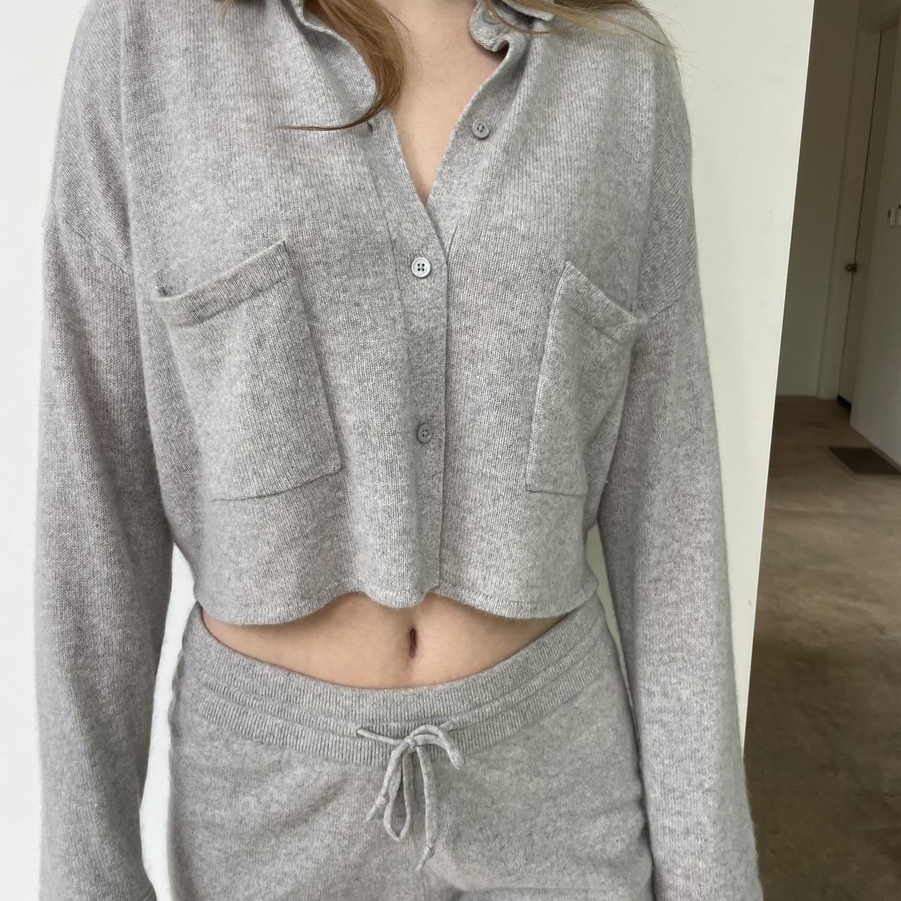 Naked Cashmere Amira Storm Grey Cardigan Ply Depop